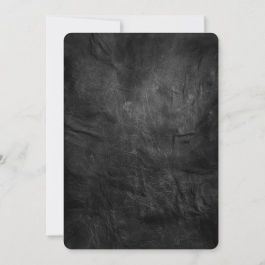 Hirschantler knacken Bouquet auf Leder Einladung (Rückseite)