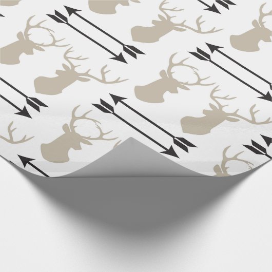 Hirschantler-Kopf und Pfeile Geschenkpapier (Ecke)