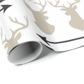 Hirschantler-Kopf und Pfeile Geschenkpapier (Rolleneckpunkt)