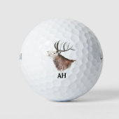 Hirschantler Monogram Junting Buck Forest Golfball (Vorderseite)
