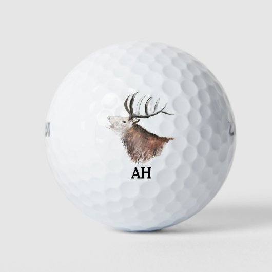 Hirschantler Monogram Junting Buck Forest Golfball (Vorderseite)