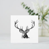 Hirschantler Natur Wildtierhorns Kopfkissen Einladung (Stehend Vorderseite)