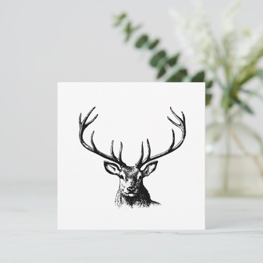 Hirschantler Natur Wildtierhorns Kopfkissen Einladung (Stehend Vorderseite)