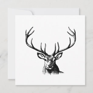 Hirschantler Natur Wildtierhorns Kopfkissen Karte