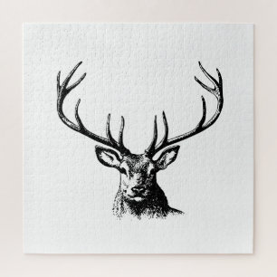Hirschantler Natur Wildtierhorns Kopfkissen Puzzle