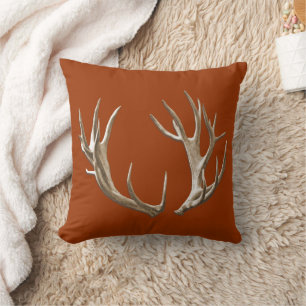 Hirschantler Orange Animal Nature Throw Kissen