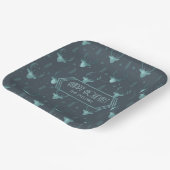 Hirschantler Pfeile Muster V2 Aquamarin ID861 Pappteller (Gewinkelt)