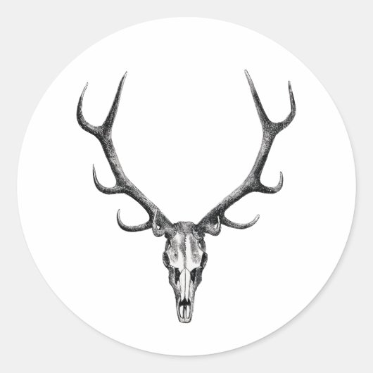 Hirschantler Skeleton Skull Sticker (Vorderseite)