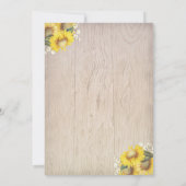 Hirschantler und Sonnenblumen Rustikales Brautpart Einladung (Rückseite)