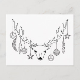 Hirschantlers Boho Stil Postkarte