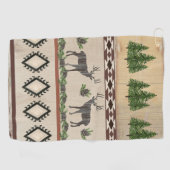 Hirschantlerwald Rustikaler Western Golfhandtuch (Horizontal)