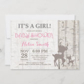 Hirschbaby-Dusche Einladung rustikales Wald (Vorderseite)