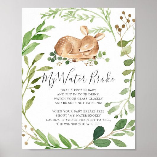 Hirschbaby Dusche Mein Wasser Broke Schild (Vorne)