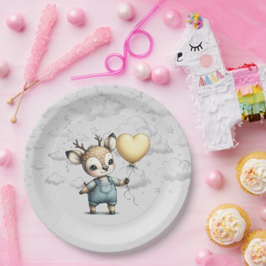 HirschBaby-Dusche Pappteller (Party)