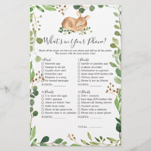 HirschBaby-Dusche Was ist in Ihrem Telefon?