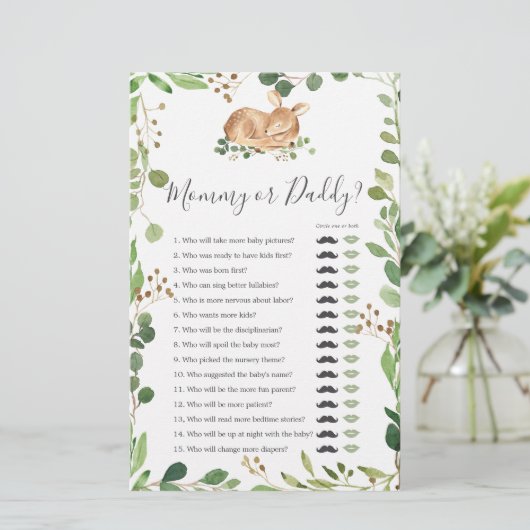 HirschBaby-Duschmaschine Mommy oder Daddy Game (Stehend Vorderseite)