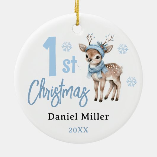 Hirschbaby First Christmas 2024 Keramik Ornament (Hinten)