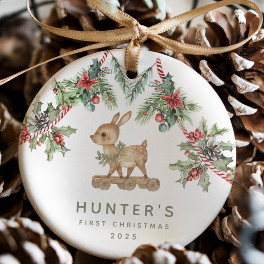 Hirschbaby's First Christmas Keramik Ornament