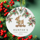 Hirschbaby's First Christmas Keramik Ornament