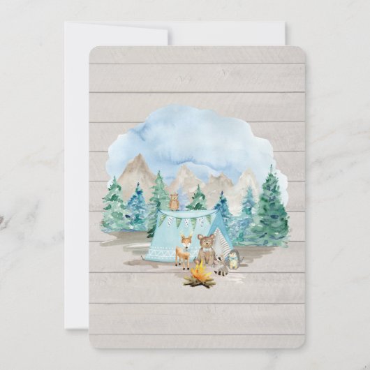 Hirschbärenwald Virtual Baby Dusche Einladung (Rückseite)