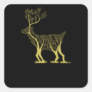 Hirschbaum Quadratischer Aufkleber