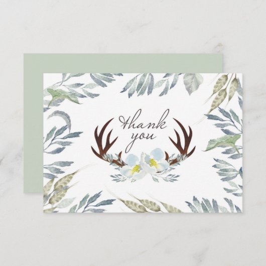 Hirschblauer Dusche Danke Karte (Vorne/Hinten)