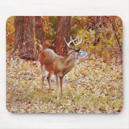 Hirschbock Große Geweihe Kunst-Mauspad Mousepad (Vorne)