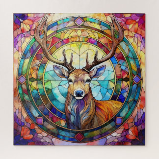 Hirschbock in Buntglas Puzzle