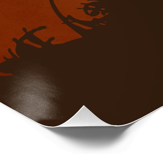 Hirschbuck auf dem Berg mit Sonnenuntergang Poster (Ecke)