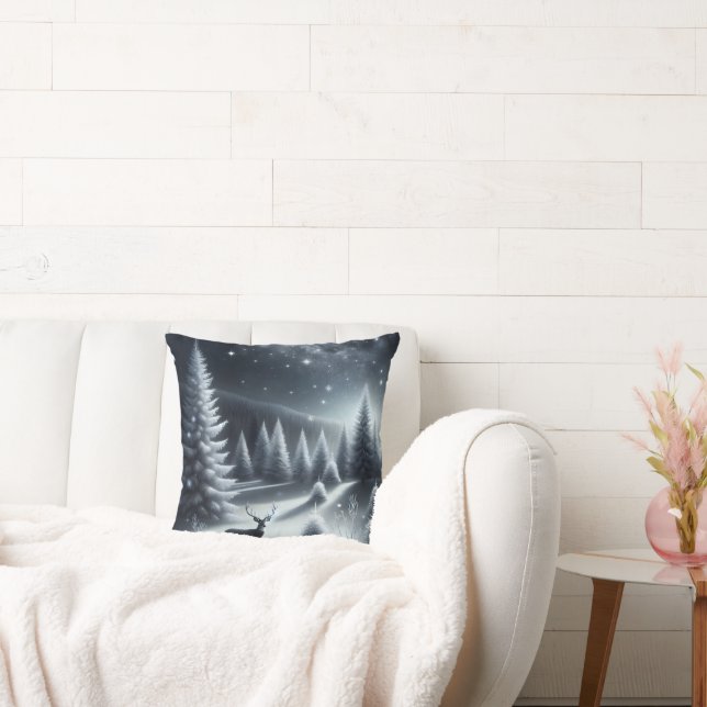 Hirschbuck im Winterwald Kissen (Liege)