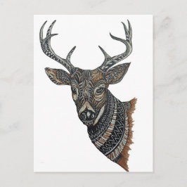 Hirschbuck mit kompliziertem Design Postkarte