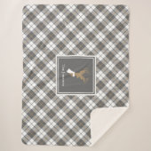 Hirschdesign Gold & Gray Kariert Personalisiert Sherpadecke (Vorderseite)