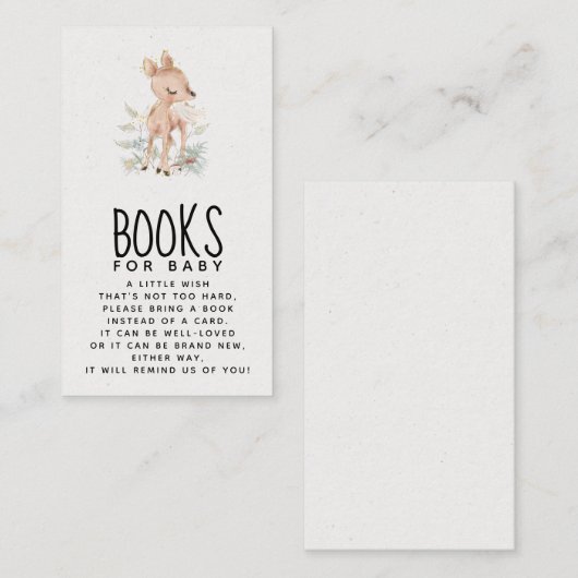 Hirschduschbücher für die Babyverpackungskarte Begleitkarte (Vorne/Hinten)