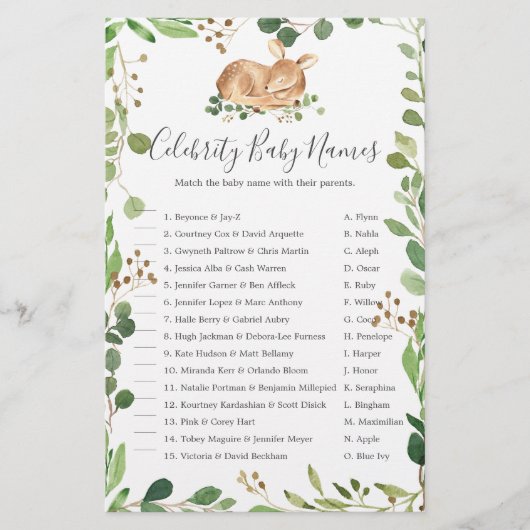 Hirschdusche Celebrity Baby Names (Vorderseite)