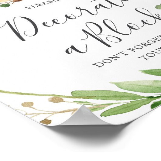 Hirschdusche dekorieren ein Blockzeichen Poster (Ecke)