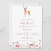 Hirschdusche Einladung Baby Girl Einladung (Vorderseite)