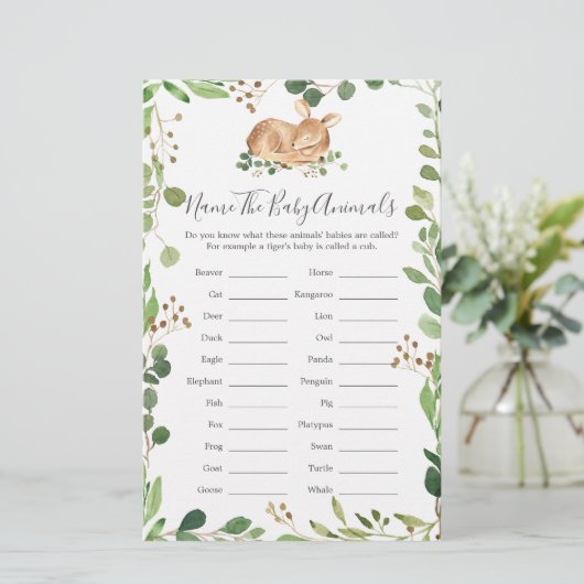 Hirschdusche: Name der Baby-Tiere (Stehend Vorderseite)