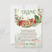 Hirschdusche Niedliche botanische Natur Dankeskarte (Vorderseite)