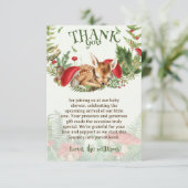 Hirschdusche Niedliche botanische Natur Dankeskarte (Stehend Vorderseite)