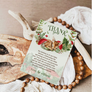 Hirschdusche Niedliche botanische Natur Dankeskarte