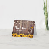 Hirschdusche Rustikale Sonnenblume Vielen Dank Dankeskarte (Vorderseite)