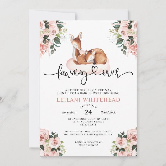 Hirschdusche Wasserfarben Botanischer Garten drübe Einladung (Vorderseite)