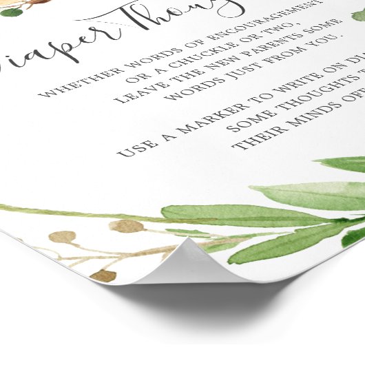 Hirschdusche Windeln Gedanken signieren Poster (Ecke)