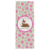 Hirschdusche Woodland Pink Geschenktüte Für Weinflaschen (Rückseite)