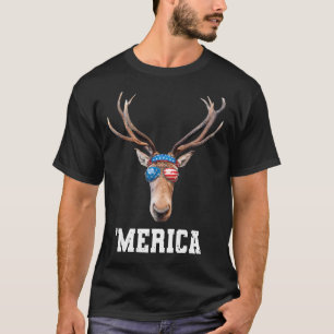 Hirsche 4. Juli American Flag Boys Men Merica T-Shirt