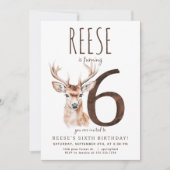 Hirsche 6. Geburtstagseinladung Einladung (Vorderseite)