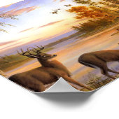 Hirsche am See Poster (Ecke)