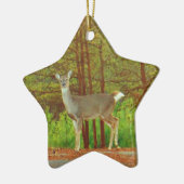 Hirsche am Waldrand Keramik Ornament (Links)