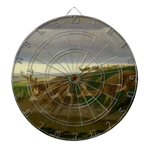 Hirsche an der Prärie (von William Holbrook Beard) Dartscheibe (vorne)