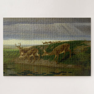 Hirsche an der Prärie (von William Holbrook Beard) Puzzle